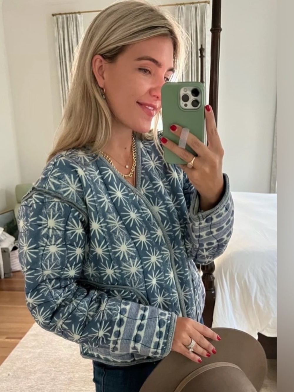 FREE PEOPLE Kara Quilted Cardi Jacket in Pacific Blue
Combo
